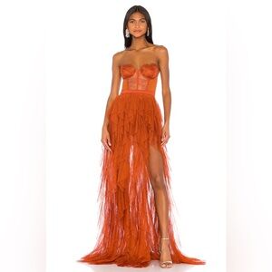 For Love And Lemons Bustier Orange Dress